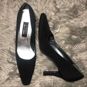 Stuart Weitzman Black Pointed Toe Pumps Heels 3"